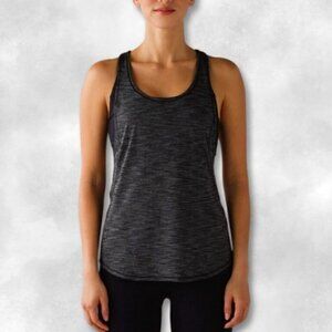 Lululemon Tank Top Sweat Wicking Built-In Bra Racerback Black Gray W US Medium